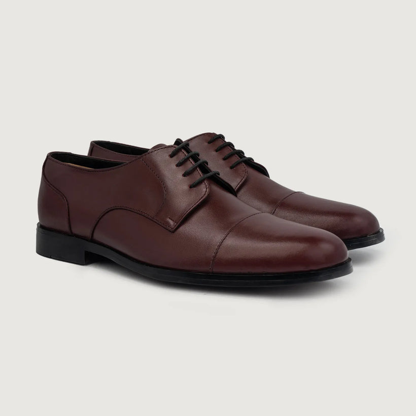 Attorney Derby Granate Leather Shoes para Hombre