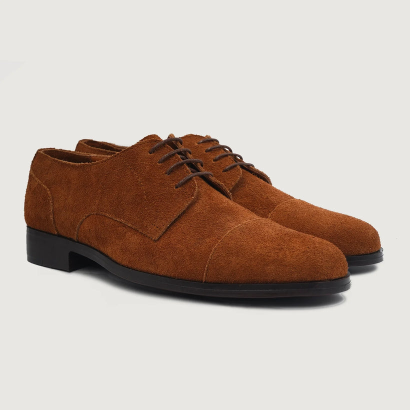 Attorney Derby Marrón Suede Leather Shoes para Hombre