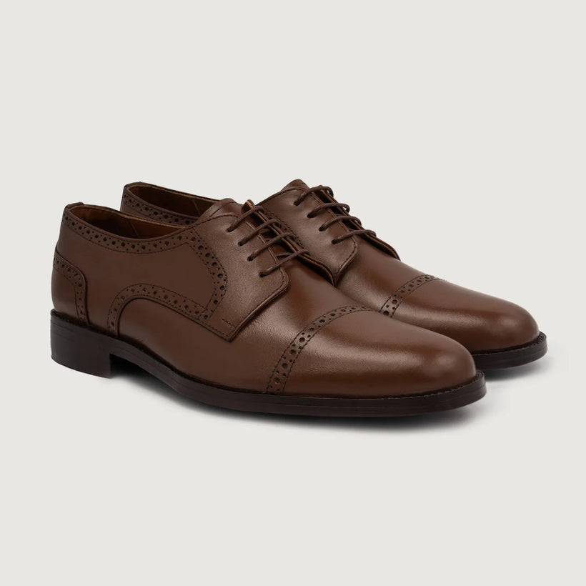 Dirk Brogues Derby Marrón Leather Shoes para Hombre