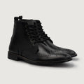 Duster Brogues Derby Negro Botas de cuero para Hombre