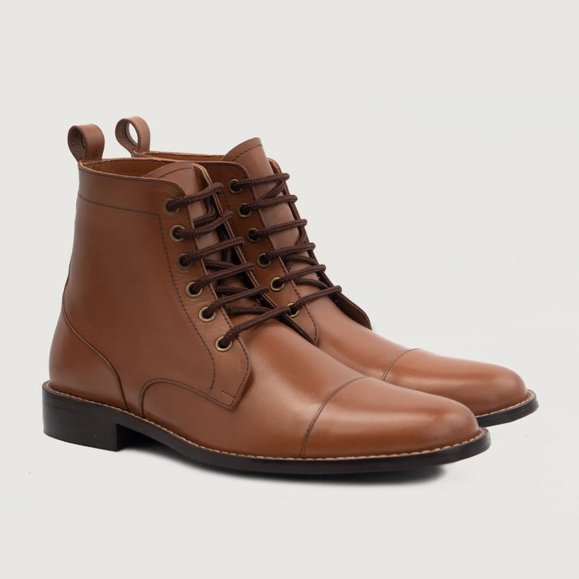 Knight Derby Tostado Botas de cuero para Hombre