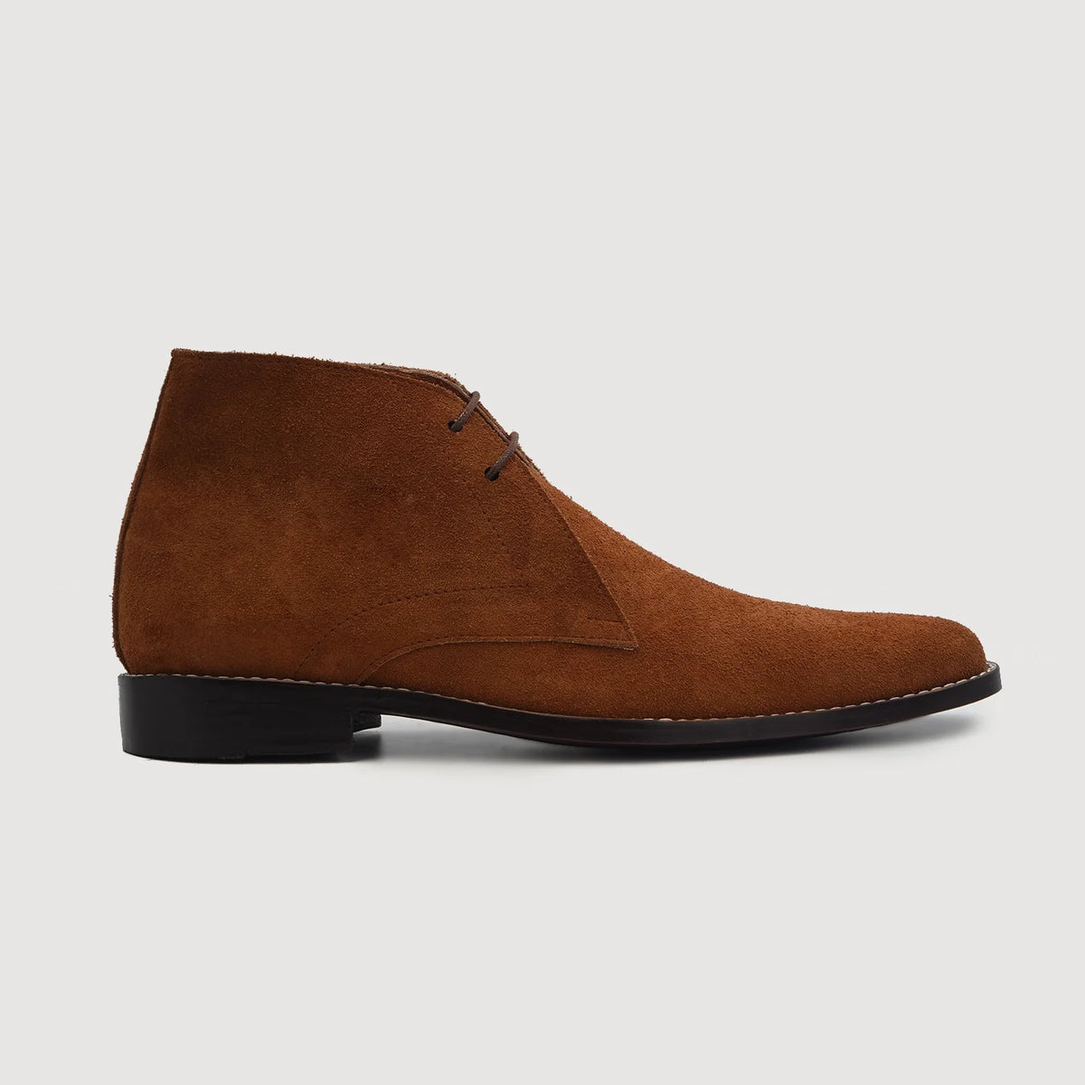 Brown Goatskin Suede Leather Boots - Construcción cosida Goodyear y puntera delantera