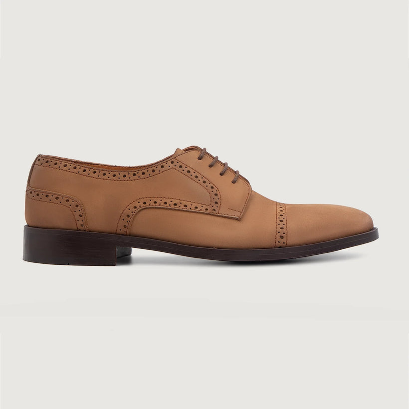 Dirk Brogues Derby Marrón Nubuck Leather Shoes para Hombre