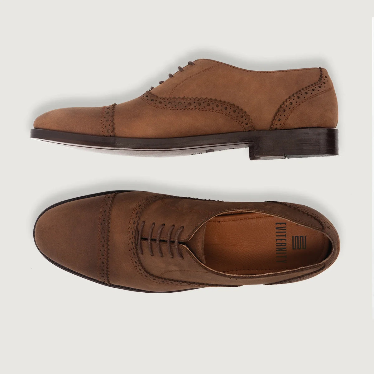 Grisson Brogues Oxford Oil Pull-up Marrón Zapatos de cuero para Hombre - Contrafuerte de talón reforzado y doble costura de precisión