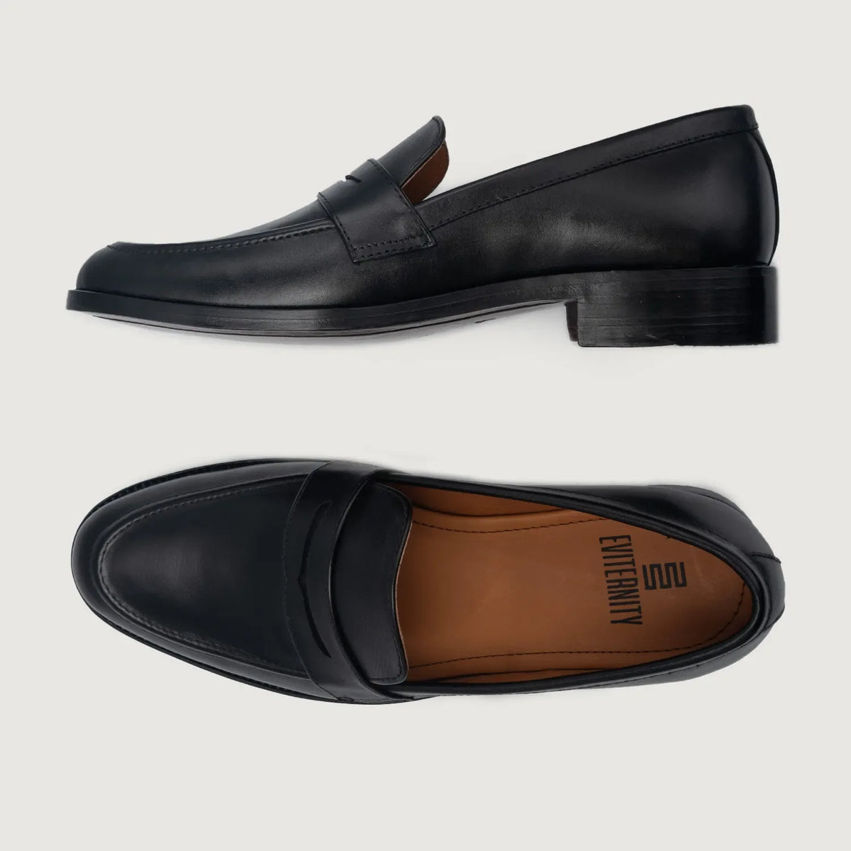 Baxton Negro Mocasines de cuero para Hombre For Men - Contrafuerte de talón reforzado y doble costura de precisión