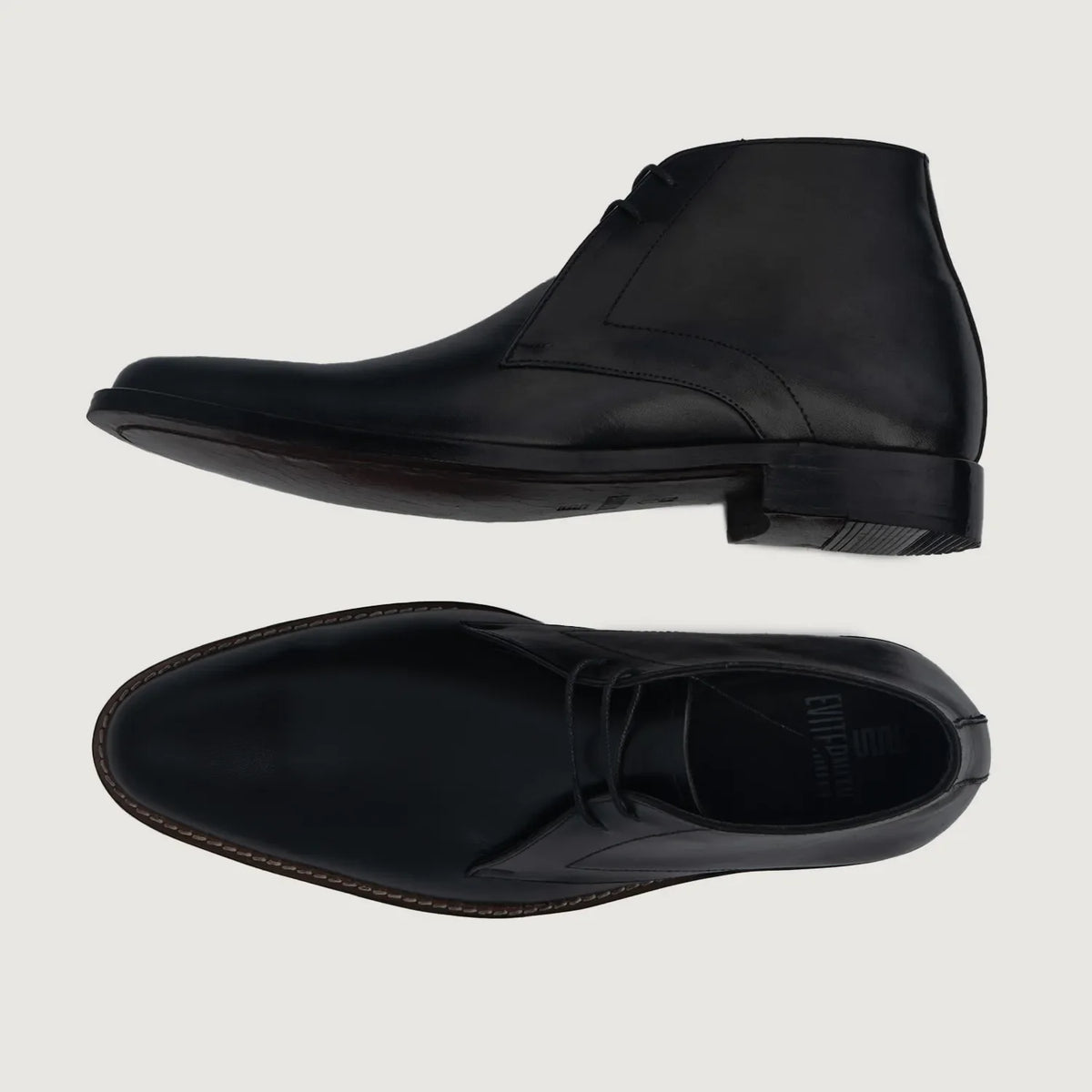 Corry Chukka Negro Botas de cuero para Hombre For Men - Contrafuerte de talón reforzado y doble costura de precisión