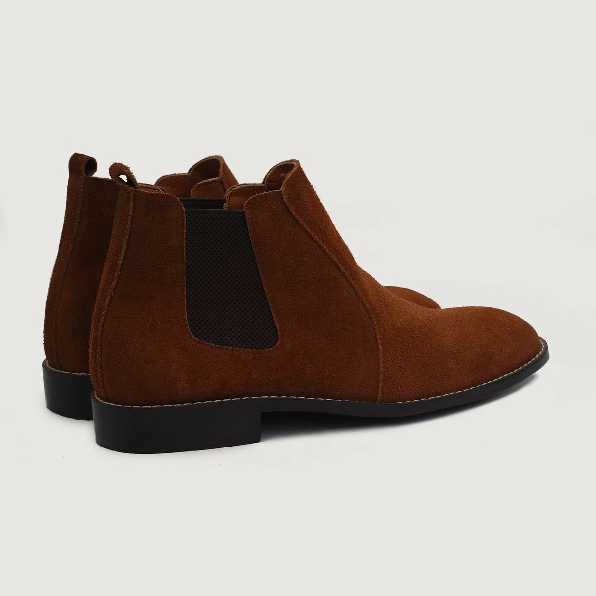 Clarkson Chelsea Marrón Suede Botas de cuero para Hombre For Men - Contrafuerte de talón reforzado y doble costura de precisión