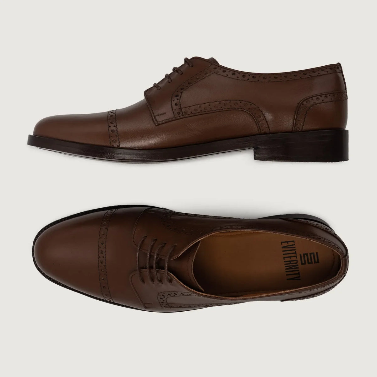 Dirk Brogues Derby Marrón Zapatos de cuero para Hombre For Men - Contrafuerte de talón reforzado y doble costura de precisión