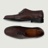 Dirk Brogues Derby Maroon Leather Shoes For Men - Reinforced Heel Counter & Precision Double-Row Stitching Detail