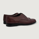 High-Traction Rubber Outsole & Lug Tread Pattern on Attorney Derby Maroon Leather Shoes For Men