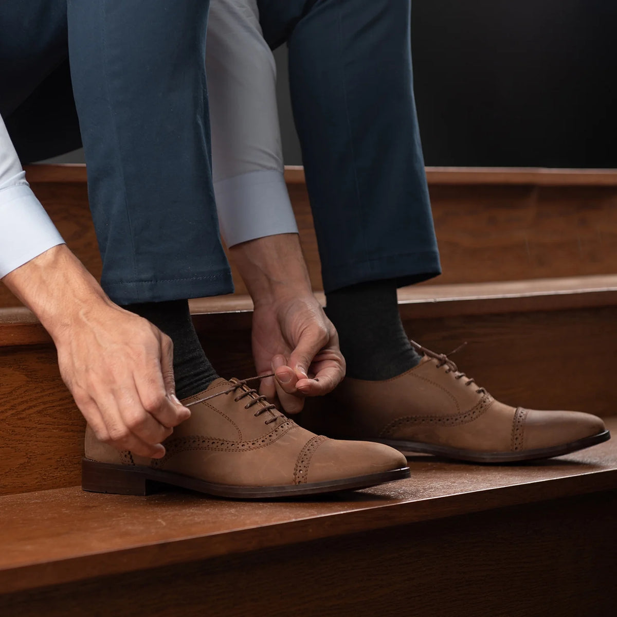Orlaven Grisson Brogues Oxford Oil Pull-up Marrón Zapatos de cuero para Hombre footwear image 9