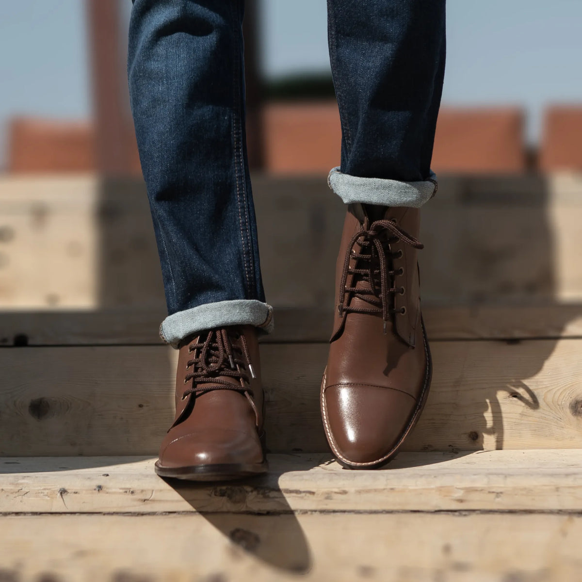 Orlaven Knight Derby Marrón Botas de cuero para Hombre footwear image 9