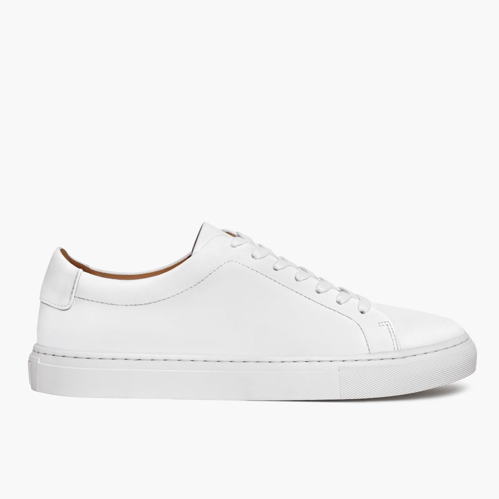 White Full-Grain leather Sneakers - Construcción cosida Goodyear y puntera delantera