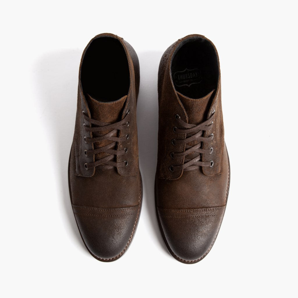 Cadet Moca Botas de cuero para Hombre - Contrafuerte de talón reforzado y doble costura de precisión