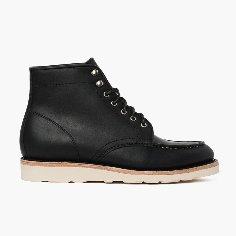 Diplomat Negro Matte Leather Boots para Hombre