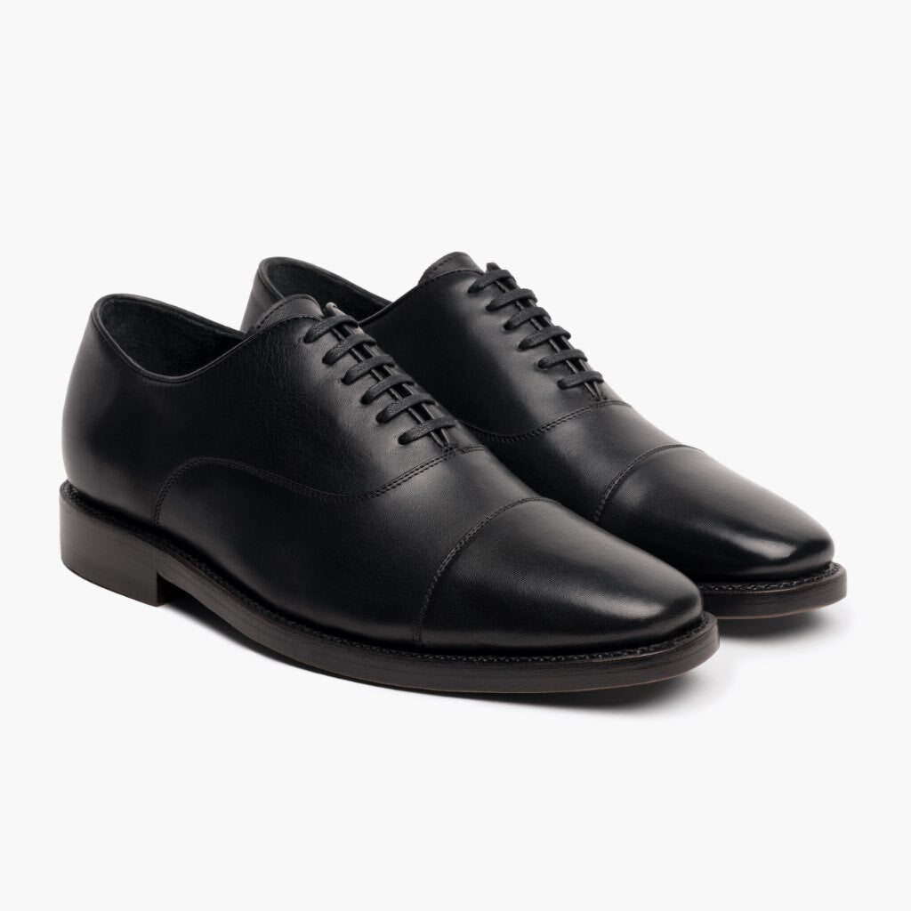 Executive Negro Zapatillas de cuero para Hombre en cuero vacuno negro auténtico - Vista de perfil | Comprar online