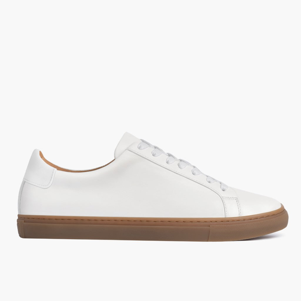 White Full-Grain leather Sneakers - Construcción cosida Goodyear y puntera delantera
