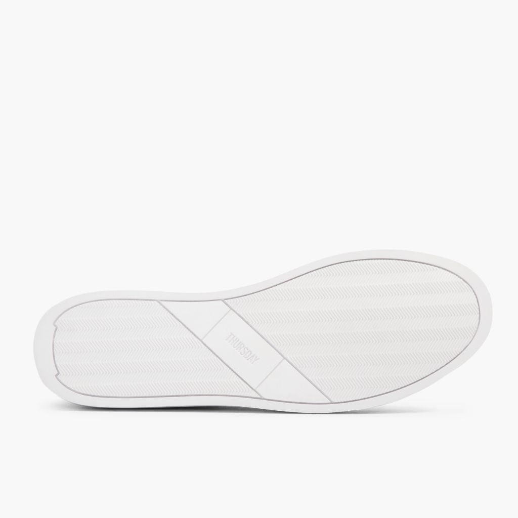 High-Traction Rubber Outsole & Lug Tread Pattern on Premier Low Top Blanco Zapatillas de cuero para Hombre For Men