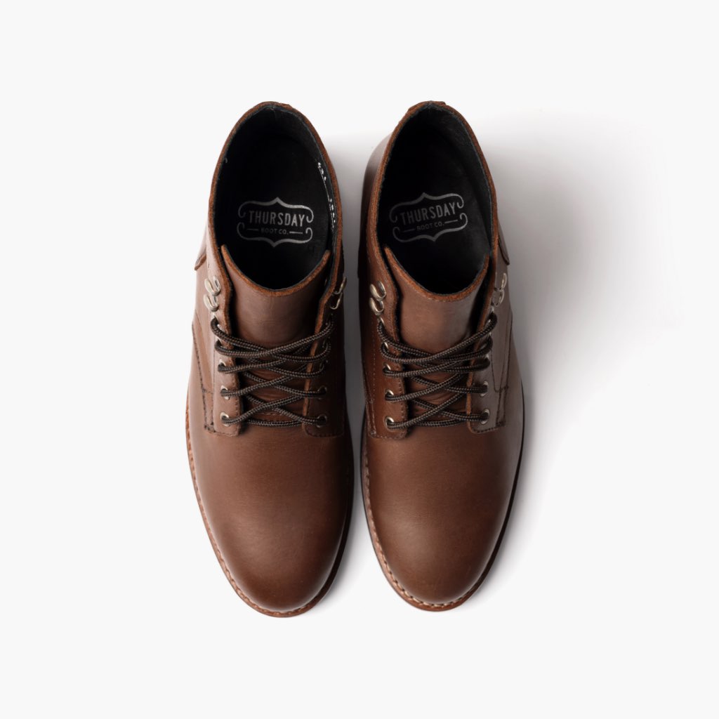 President Whisky Botas de cuero para Hombre For Men - Contrafuerte de talón reforzado y doble costura de precisión