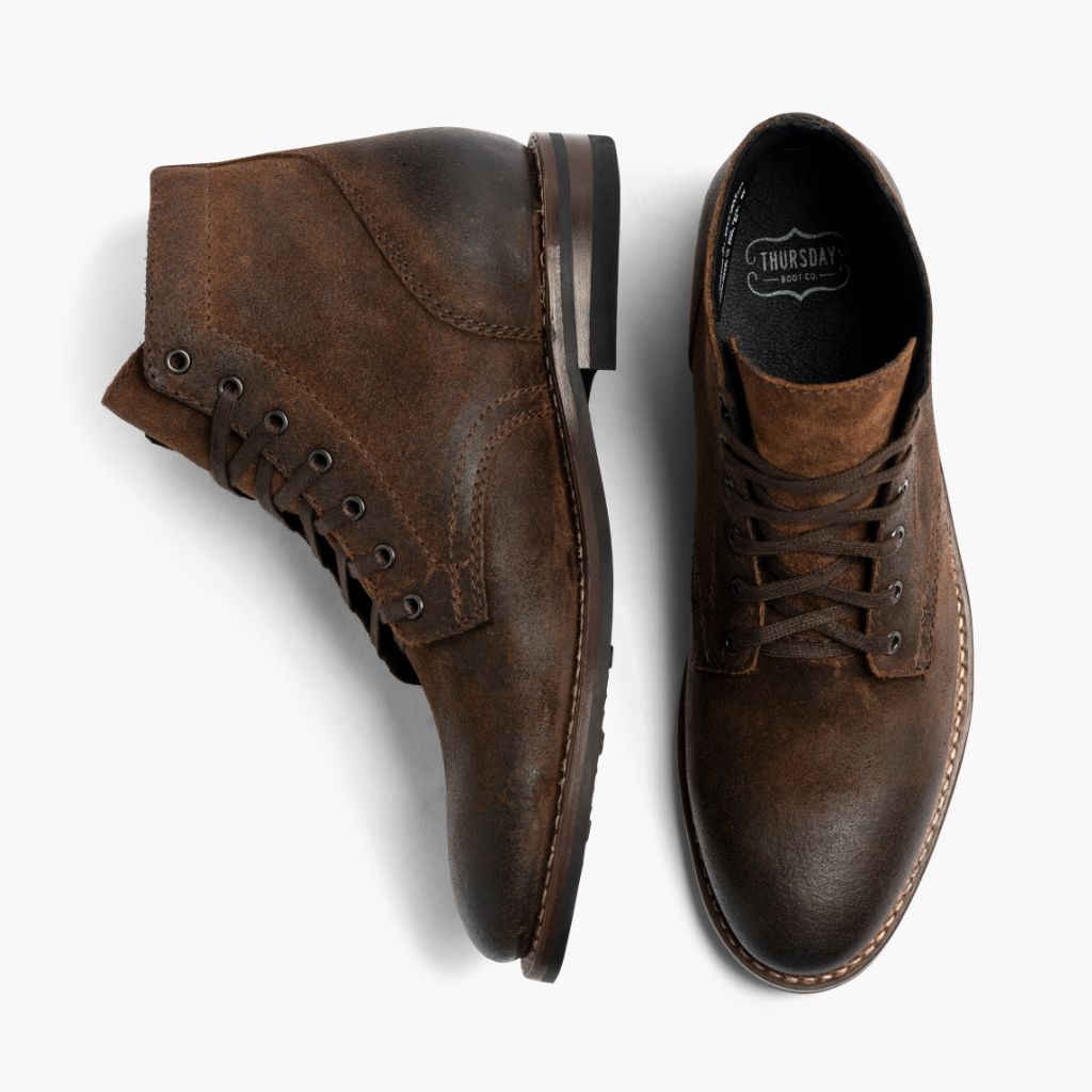 President Moca Botas de cuero para Hombre For Men - Contrafuerte de talón reforzado y doble costura de precisión