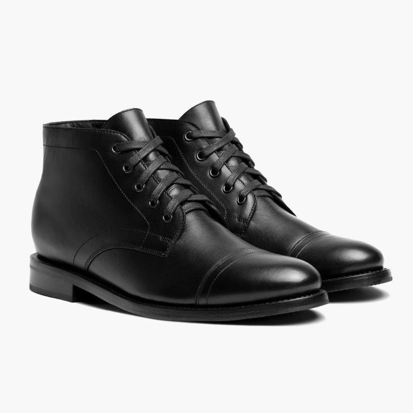 Cadet Negro Leather Boots para Hombre