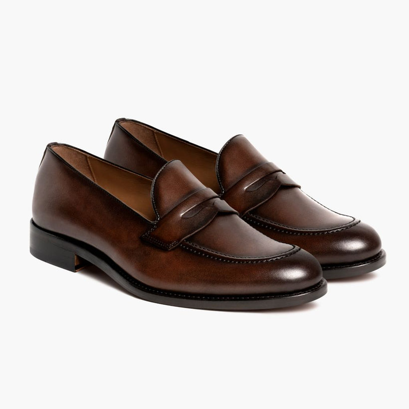 Lincoln Caoba Rico Zapatillas de cuero para Hombre