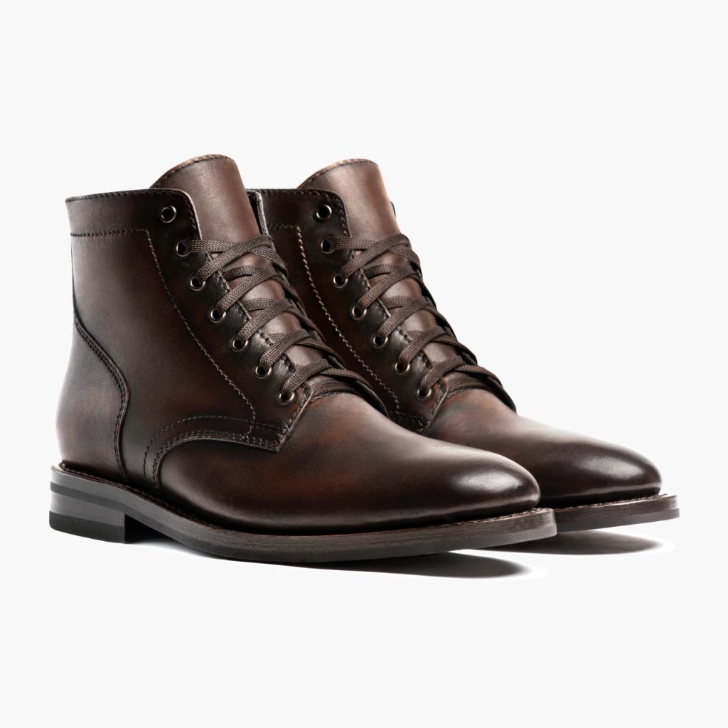 President Café Negro Botas de cuero para Hombre For Men en cuero vacuno negro auténtico - Vista de perfil | Comprar online