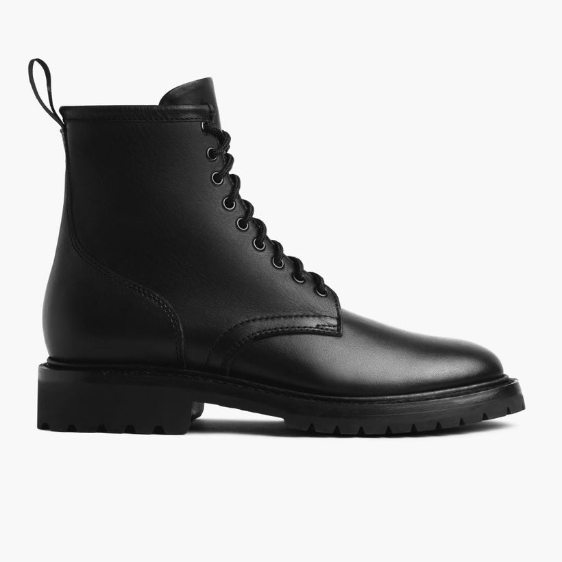 Stomper Negro (No Zipper) Leather Boots para Hombre