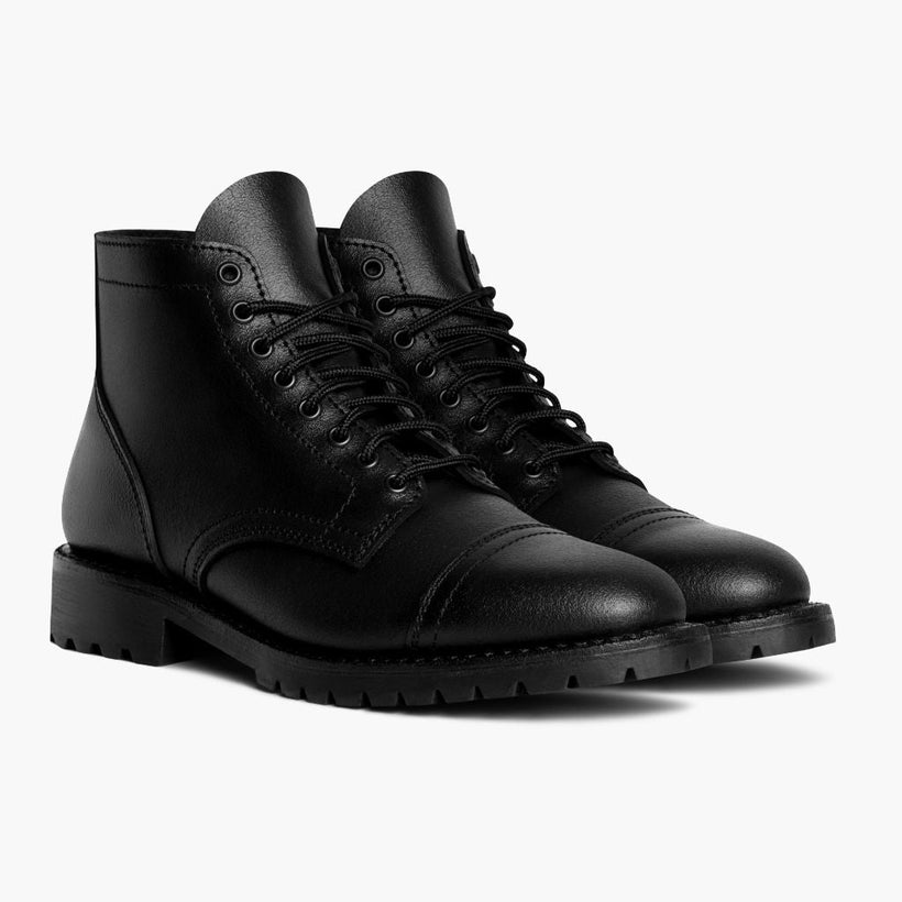 Vanguard Negro Waxed Roughout Leather Boots para Hombre