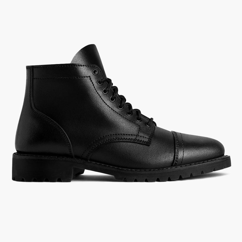 Vanguard Negro Waxed Roughout Leather Boots para Hombre