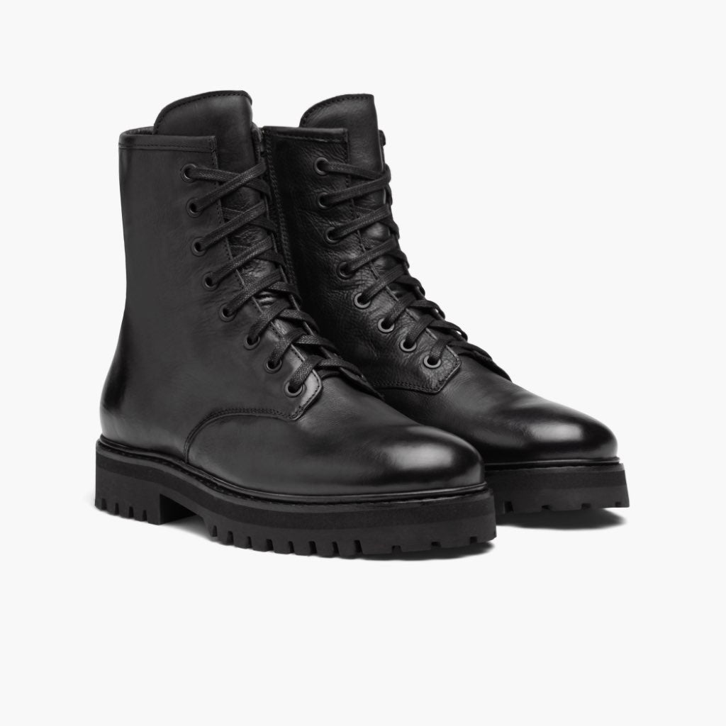 Black Full-Grain leather Boots - Construcción cosida Goodyear y puntera delantera