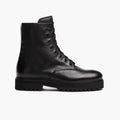 Combat Negro Botas de cuero para Mujer
