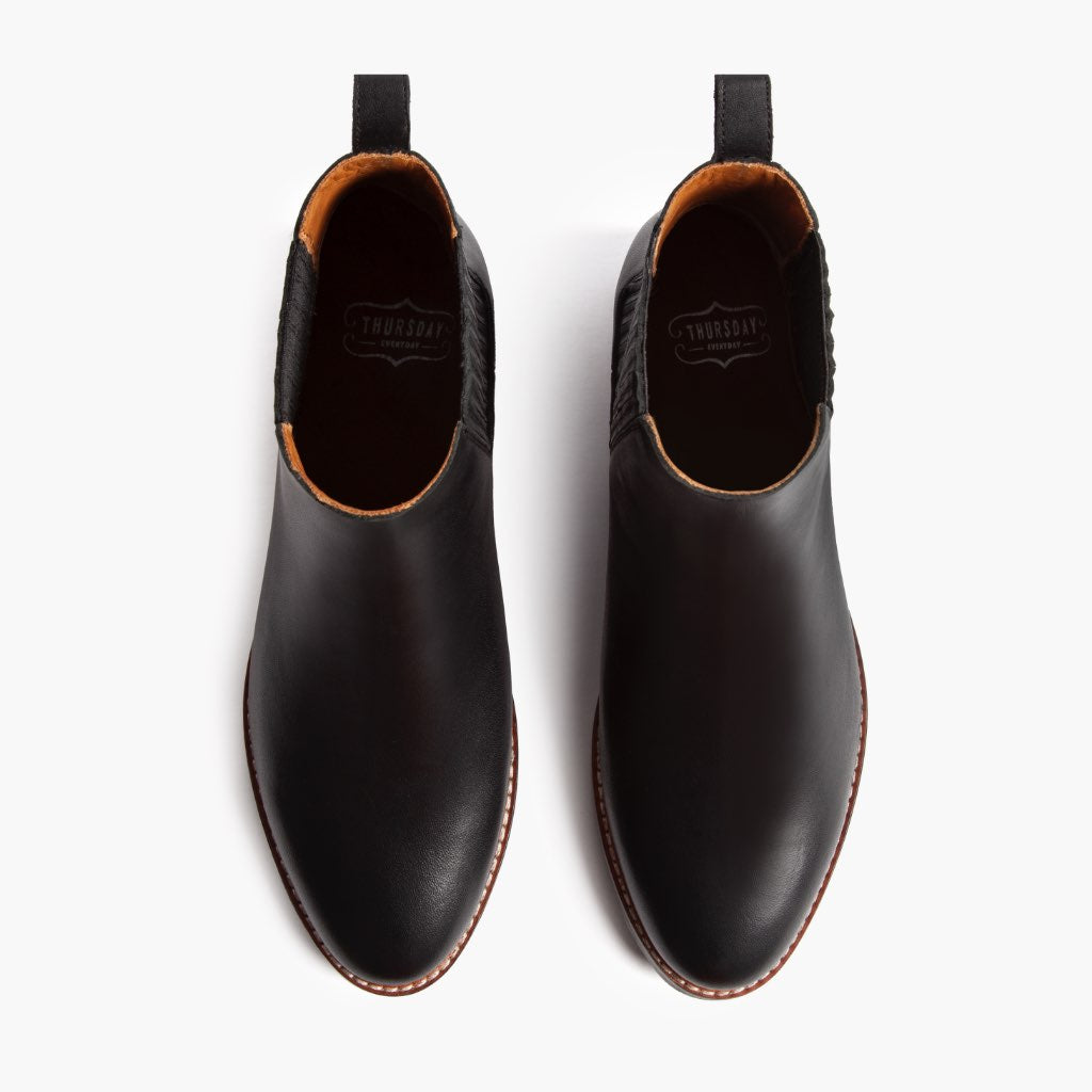 Dreamer Negro Botas de cuero para Mujer - Contrafuerte de talón reforzado y doble costura de precisión