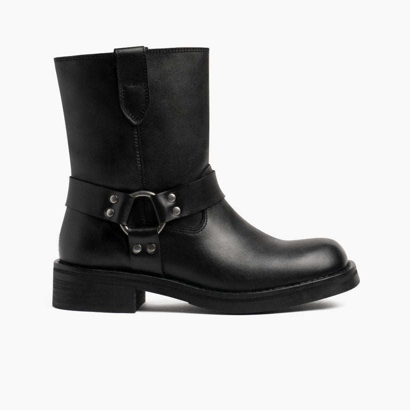 Outlaw Negro Leather Boots para Mujer