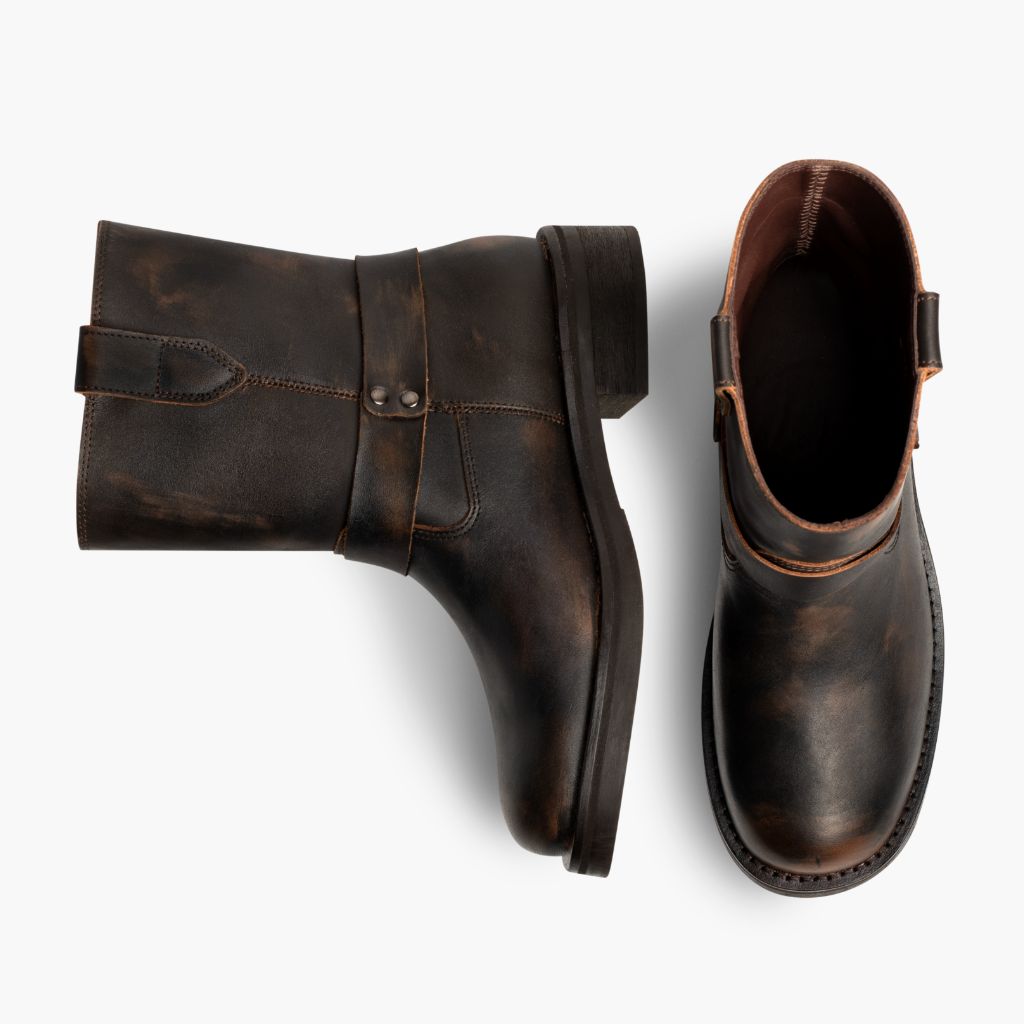 Outlaw Marrón Vintage Botas de cuero para Mujer - Contrafuerte de talón reforzado y doble costura de precisión