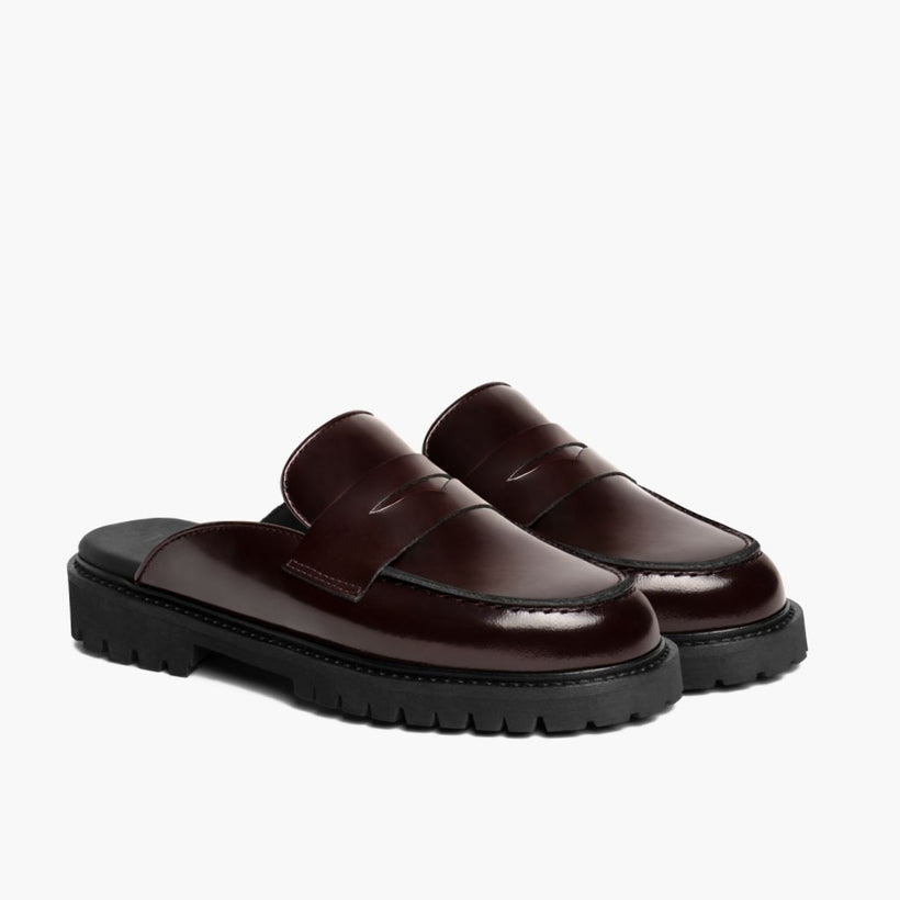 Penny Mule Burdeos Leather Boots para Mujer