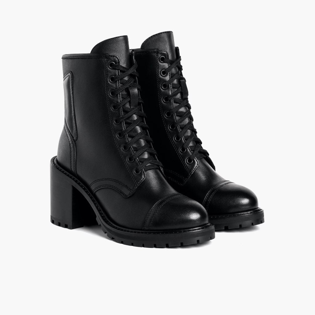 Black Full-Grain leather Boots - Construcción cosida Goodyear y puntera delantera