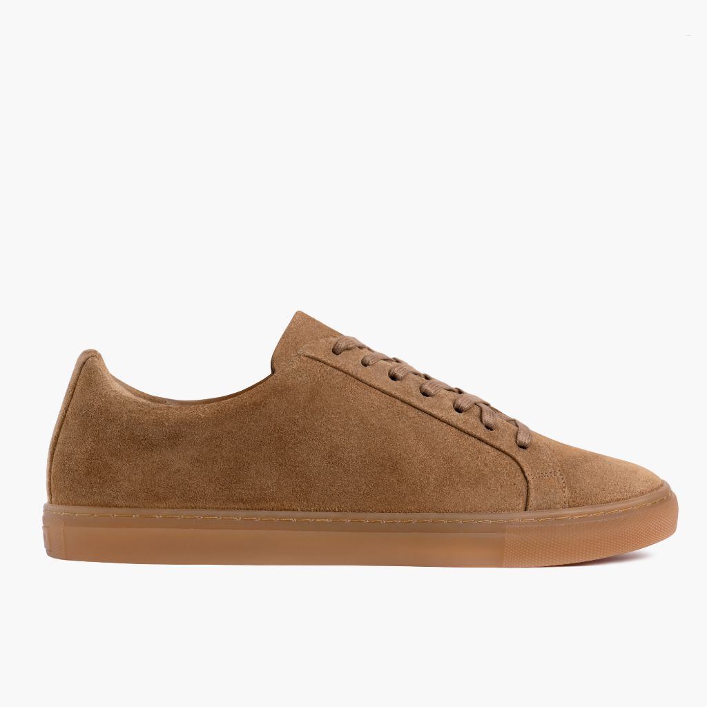 Camel Full-Grain leather Sneakers - Construcción cosida Goodyear y puntera delantera