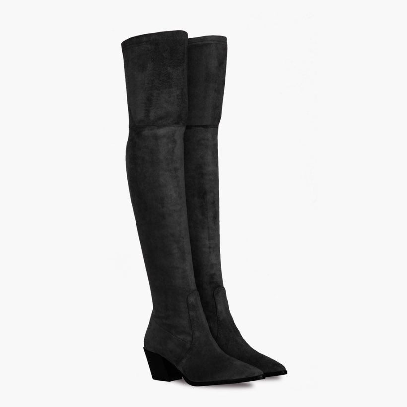 Tempest Negro Leather Boots para Mujer