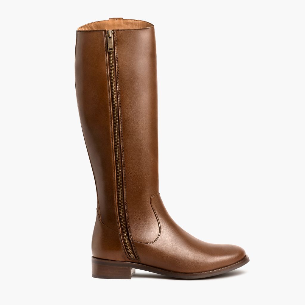 Crown Cuero Botas de cuero para Mujer - Contrafuerte de talón reforzado y doble costura de precisión