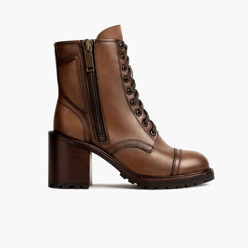 Rebel Amber Wheat Leather Boots para Mujer