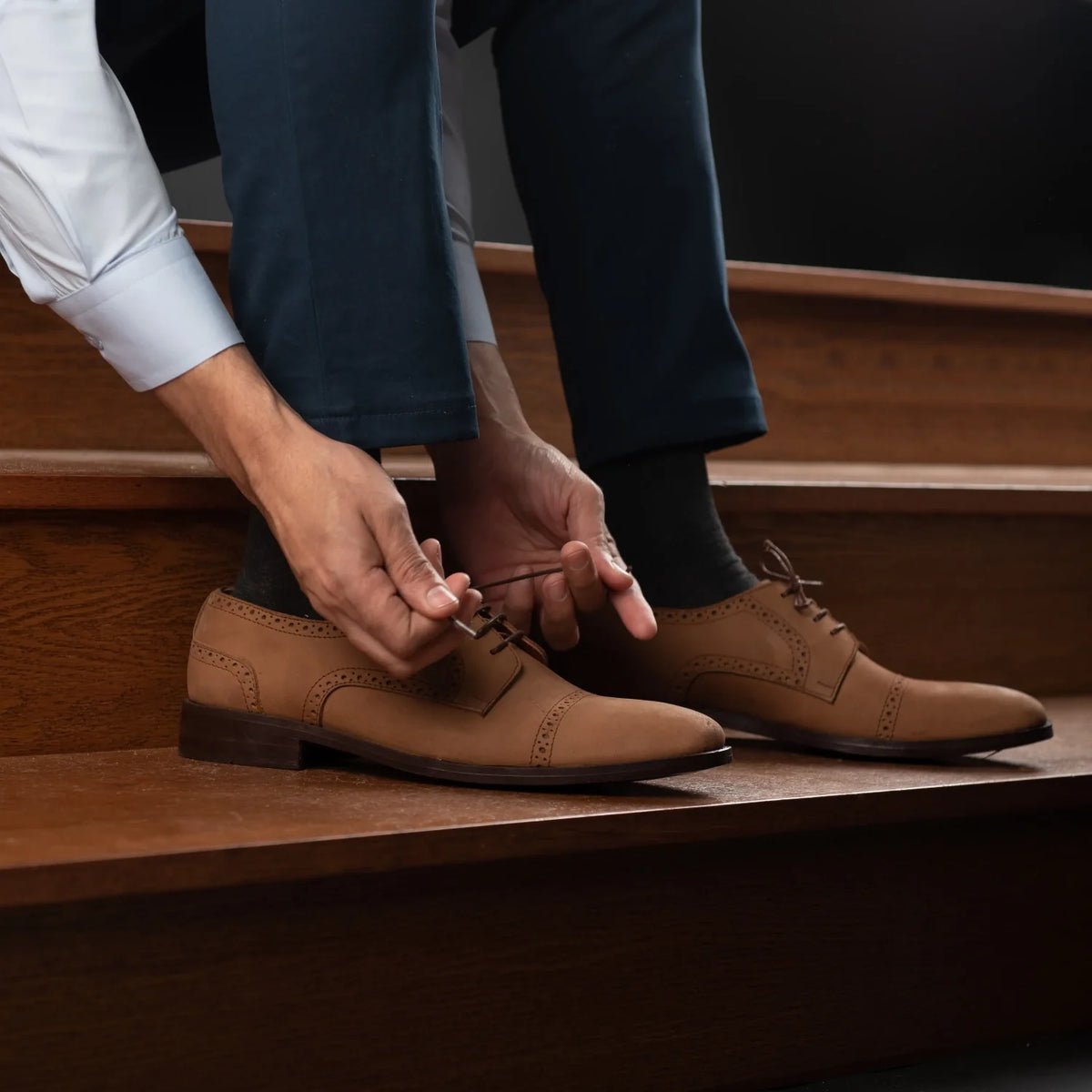 Orlaven Dirk Brogues Derby Marrón Nubuck Zapatos de cuero para Hombre footwear image 10