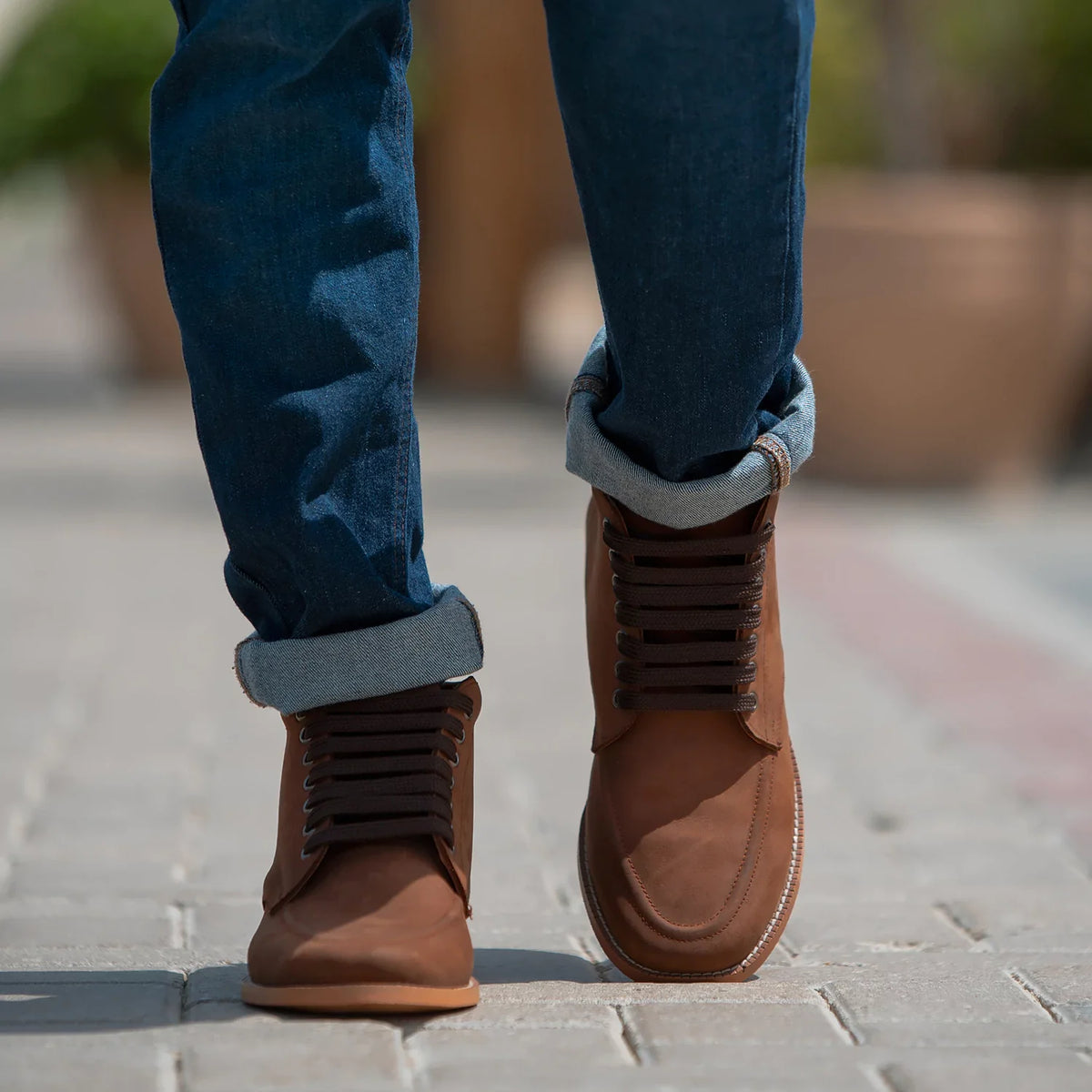 Styled On-Foot Perspective Demonstrating Ankle Fit & Silhouette on Model
