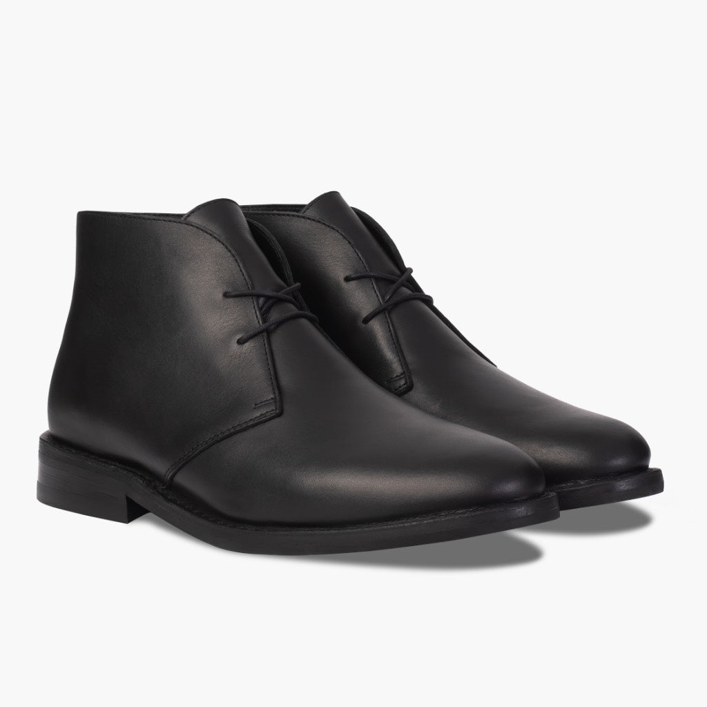 Scout Negro Botas de cuero para Hombre For Men en cuero vacuno negro auténtico - Vista de perfil | Comprar online