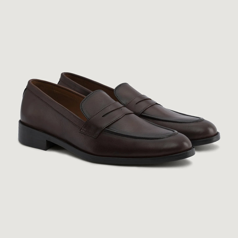 Baxton Burnished Marrón Leather Loafers para Hombre