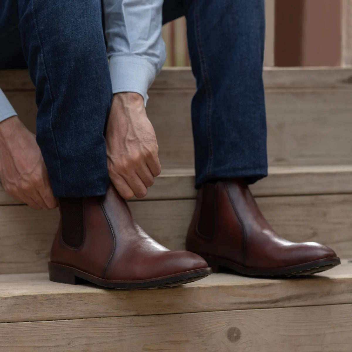 Orlaven Clarkson Chelsea Marrón Burnished Botas de cuero - StudGuard para Hombre footwear image 10