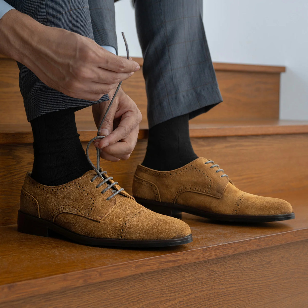 Orlaven Dirk Brogues Derby Marrón Suede Zapatos de cuero - StudGuard para Hombre footwear image 10