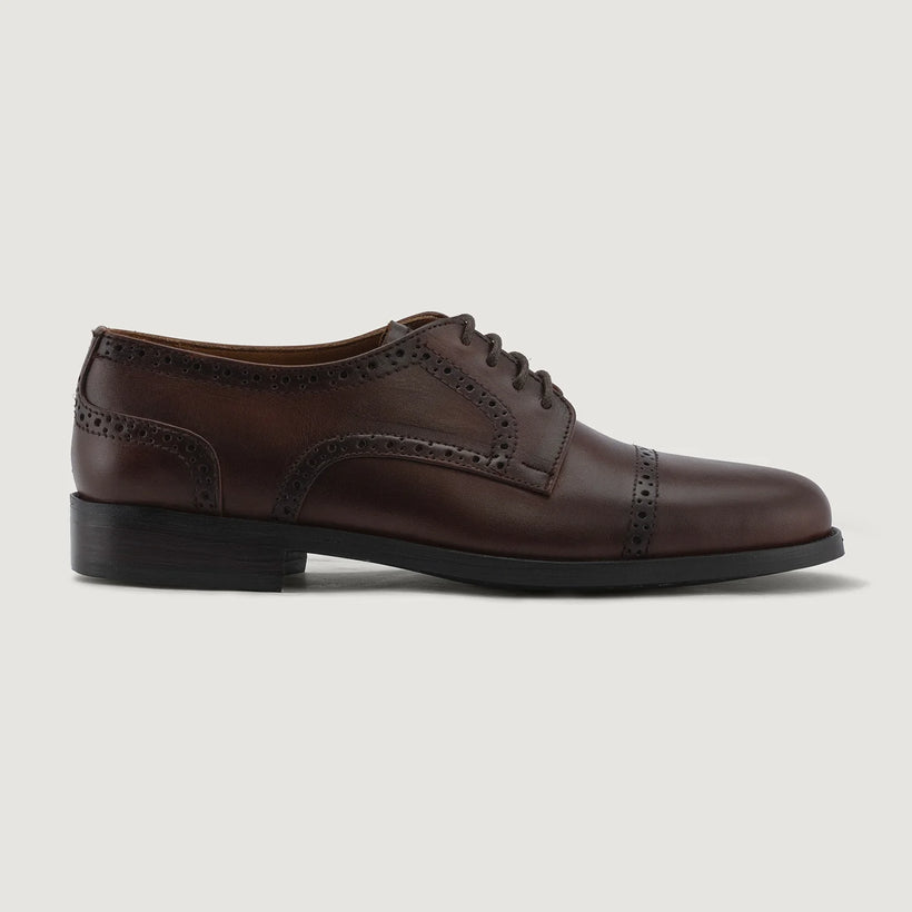 Dirk Brogues Derby Burnished Marrón Leather Shoes para Hombre