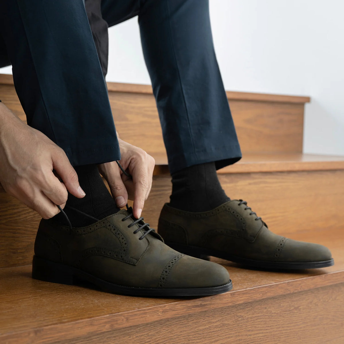 Orlaven Dirk Brogues Derby Olive Oil Pullup Zapatos de cuero - StudGuard para Hombre footwear image 10