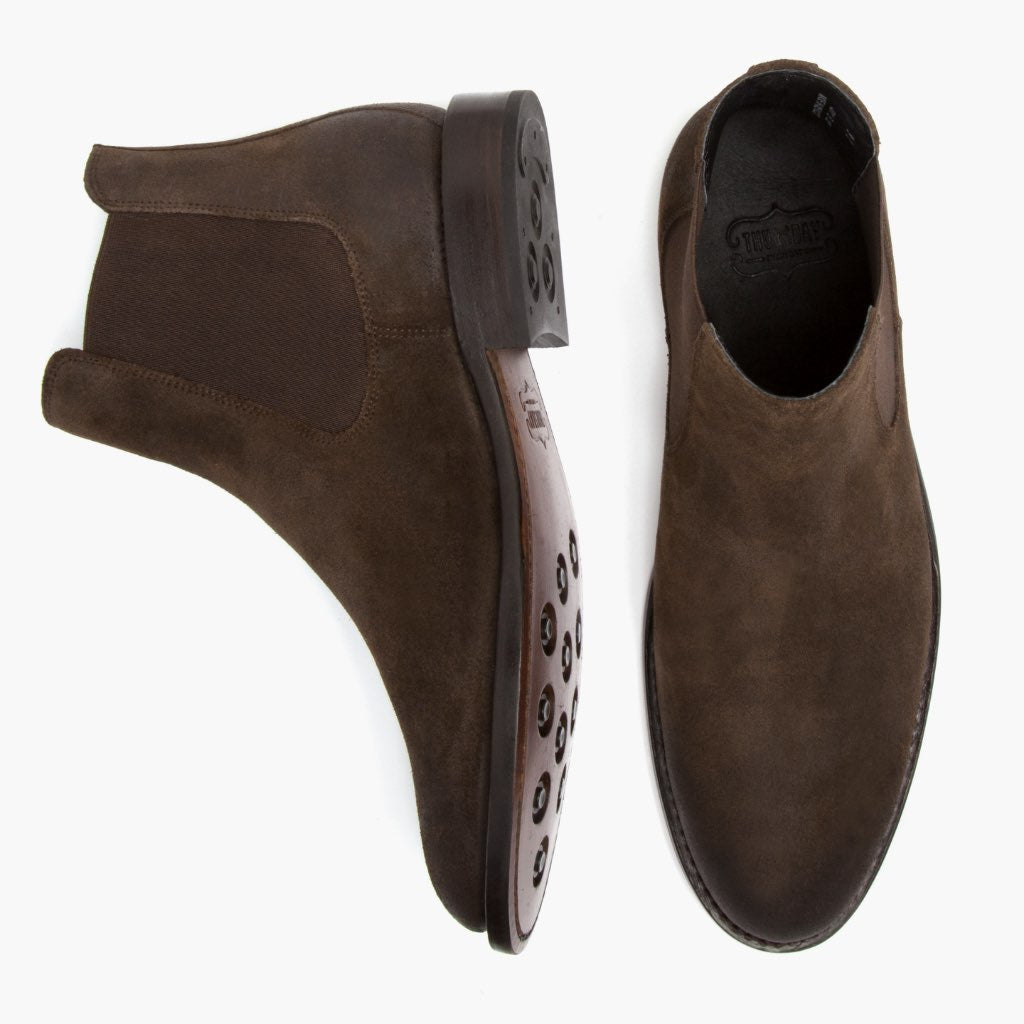 Cavalier Marrón Oscuro Botas de cuero para Hombre - Contrafuerte de talón reforzado y doble costura de precisión
